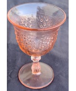 Beautiful Vintage Pink Pressed Glass Goblet - VGC - BEAUTIFUL PINK PRESSED GLASS - $29.69