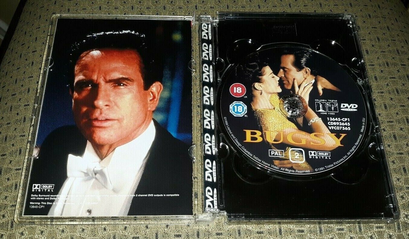 BUGSY DVD Warren Beatty & Annette Bening Widescreen 2 PAL UK Gangster ...