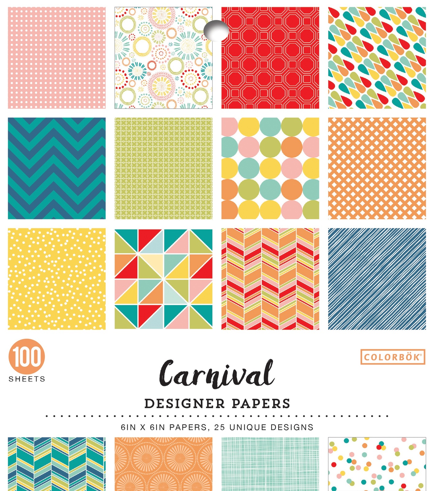 Primary image for Colorbok Single-Sided Printed Cardstock 6"X6" 100/Pkg-Carnival