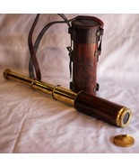 Vintage Style Solid Brass 15 Inch Pirate Telescope  With leather Cover Gift - $33.24