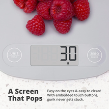 Gray Food Scale - Digital Display Shows Weight in Grams, Ounces, Milliliters, an image 5