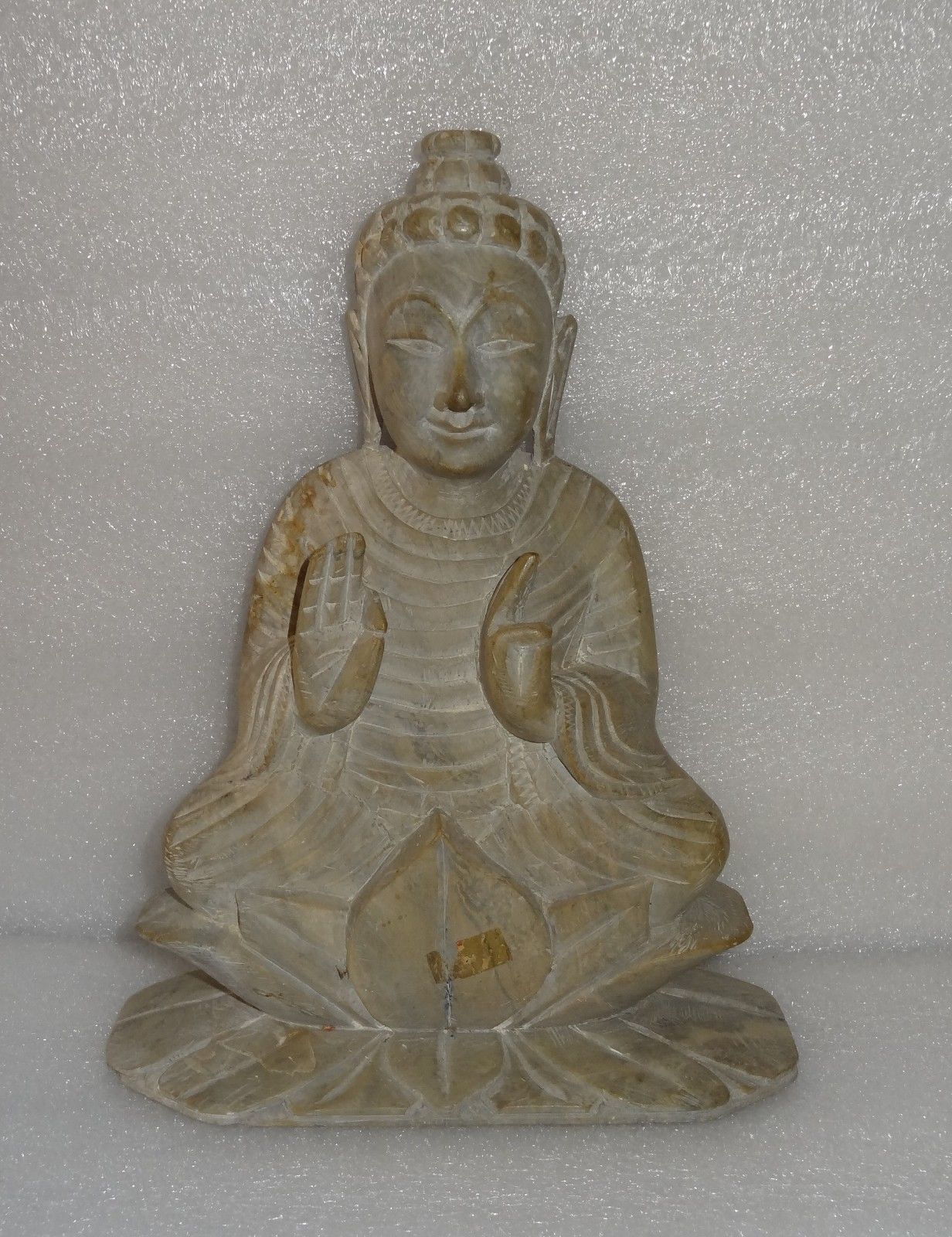 BLACK MARBLE BUDDHA STATUE CALM BLESSING POSTURE HANDMADE ARTS AND CRAFTS