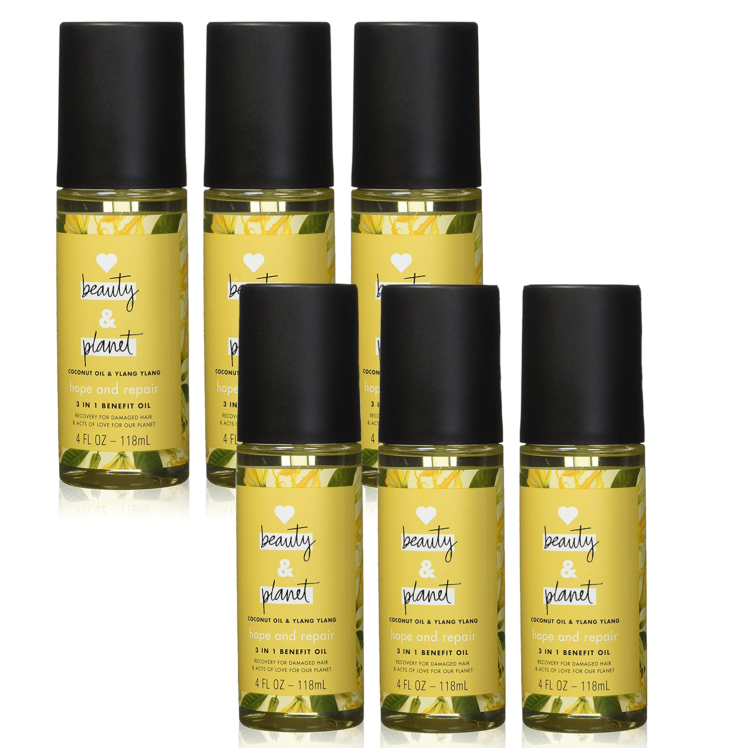 6-New Love Beauty and Planet 3-in-1 Benefit Oil for Unisex Coconut Oil and Ylang