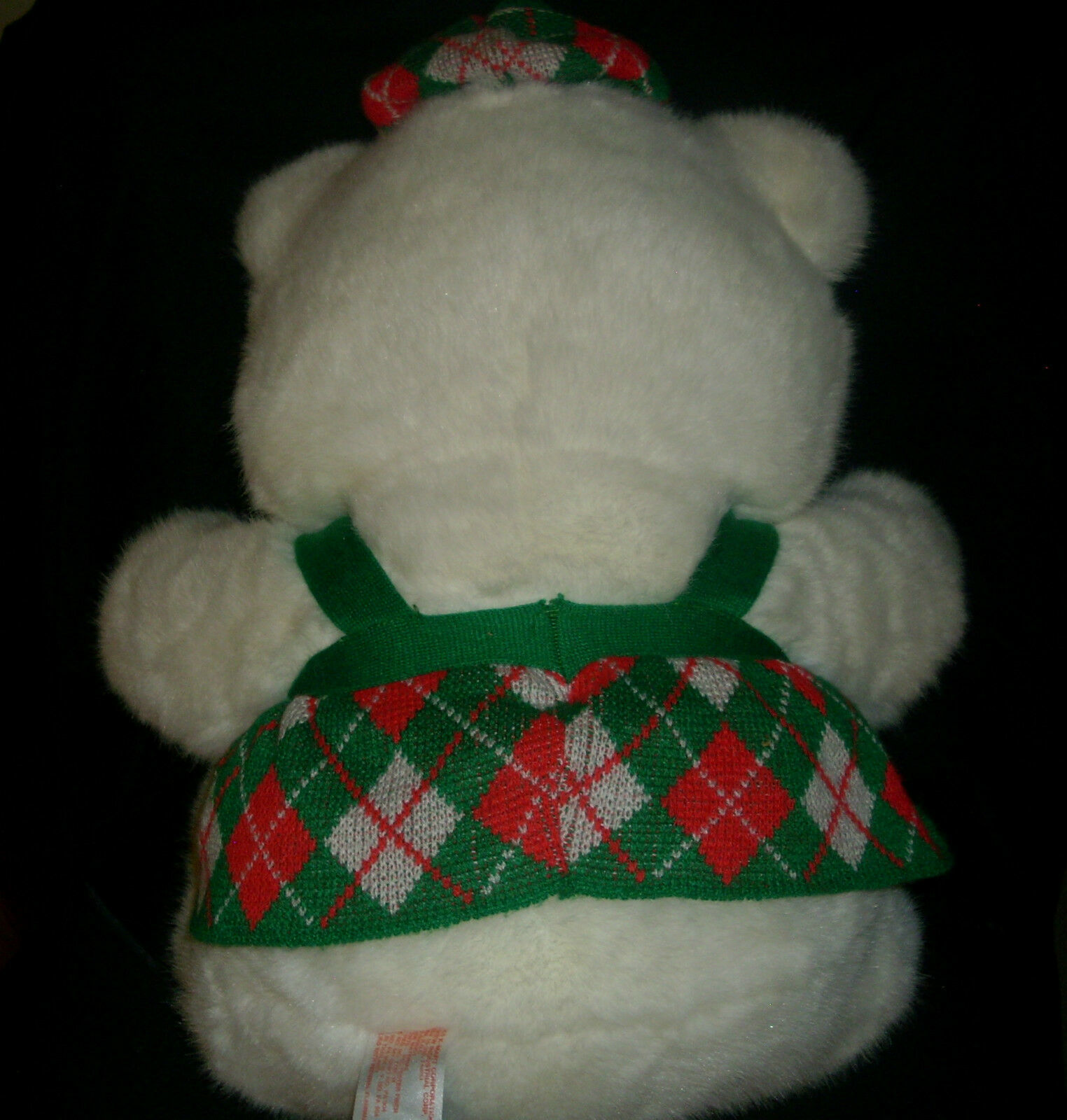 18" VINTAGE 1990 KMART CHRISTMAS WHITE TEDDY BEAR STUFFED ANIMAL TOY PLUSH 1986 