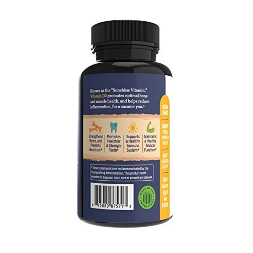 Vitamin D3 50,000 IU Weekly Supplement Boost and Strengthen Bones