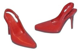 1//6 Barbie Doll Fashion Classic Pump RED High Heel Slingback Shoes