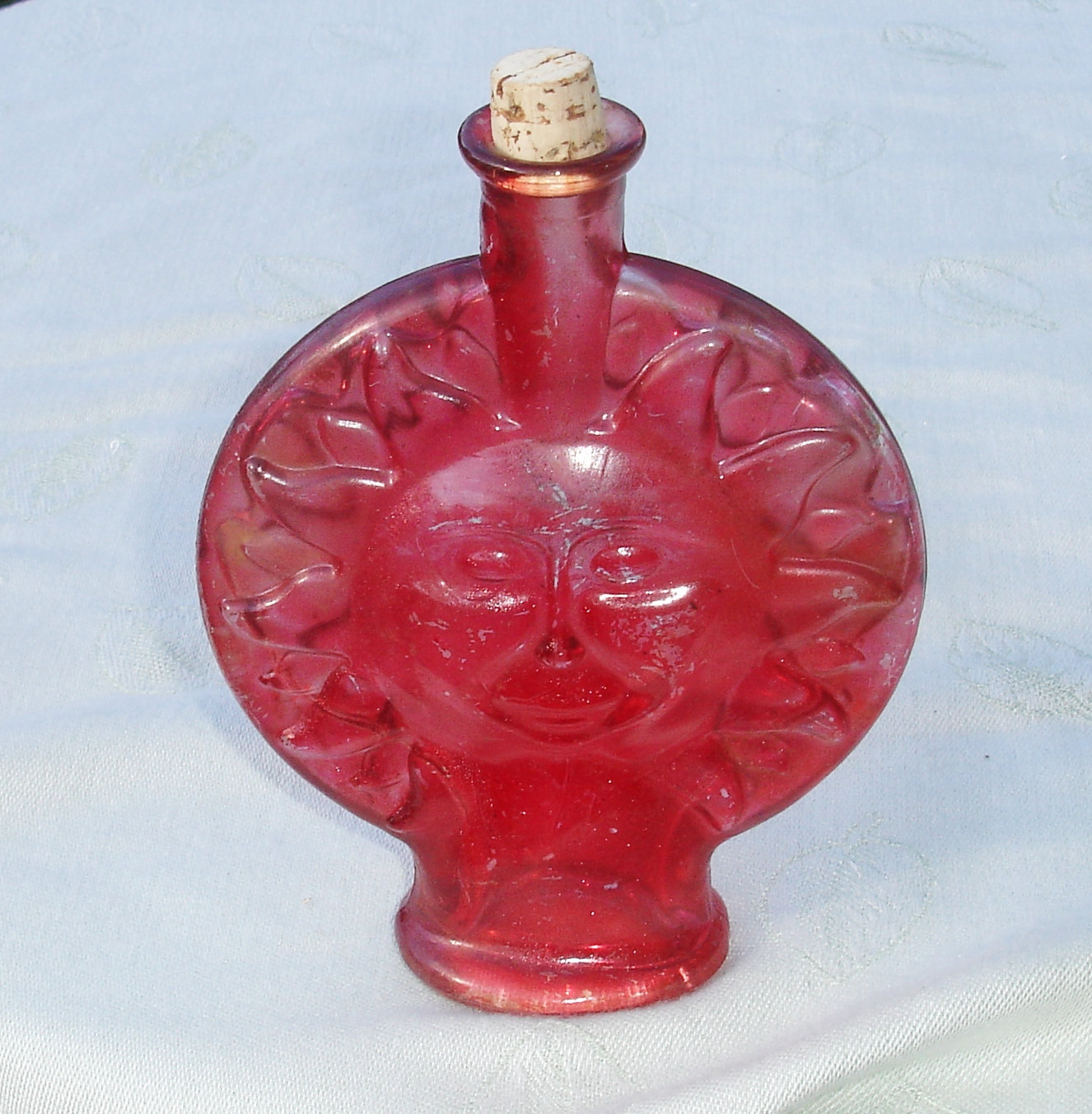 Red Sun Shaped Glass Bottle Jar Bottles