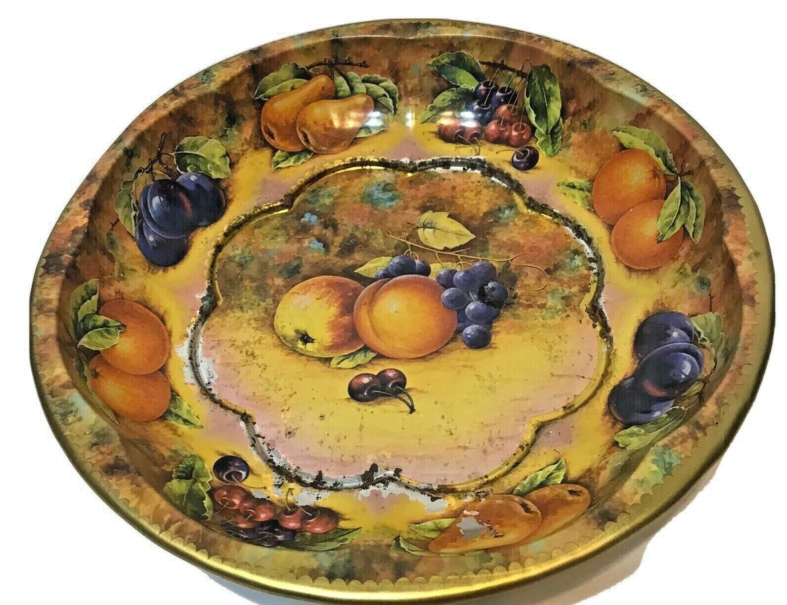 Daher Decorated Ware Metal Dish Fruit Design