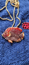 New Betsey Johnson Necklace Fish Pink Rhinestone Tropical Beach Collectible Nice - $14.99