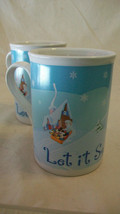 PAIR OF DISNEY &quot; LET IT SNOW &quot; COFFEE MUGS WITH MICKEY, MINNIE &amp; PLUTO - $29.70