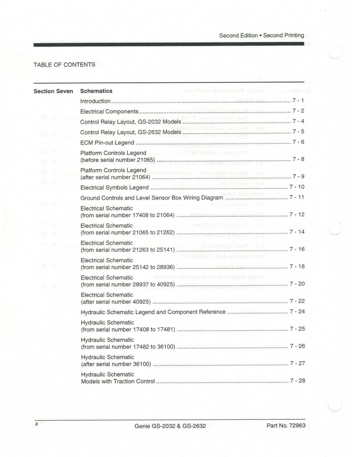 Genie Model GS-2032 & GS-2632 Service Manual (72963) {D1577