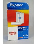 Office Depot FAX PAPER 4 Rolls Thermal High Sensitivity 8.5” x 98’/Roll ... - $10.99