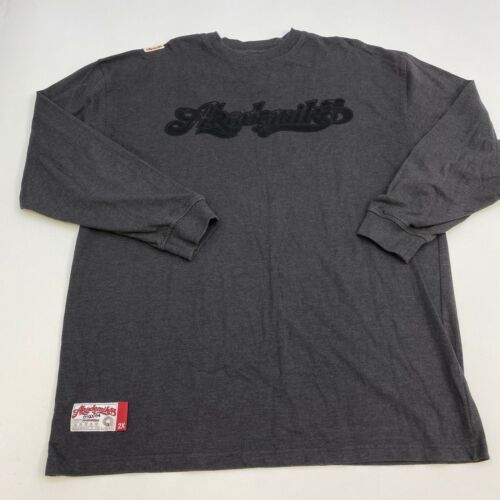 Akademiks T-Shirt Mens 2X XXL Gray Long Sleeve Crew Neck Akademiks Logo ...