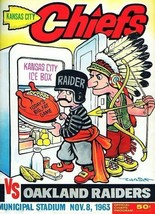 1963 KANSAS CITY CHIEFS VS SAN DIEGO CHARGERS PROGRAM PHOTO 8x10