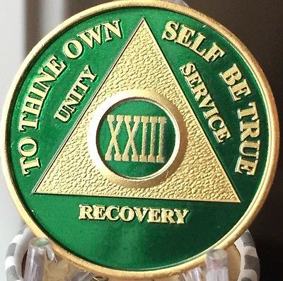 23 Years Alcoholics Anonymous AA recovery medal token chip coin XXIII Years 