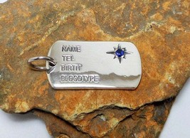 925 Silver ID Dog Tag Pendant, Handmade Rectangle Charm, Silver Gifts Fo... - $79.00