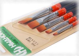 Hwahong Artists Oil Watercolor Acrylic Painting Flat Brushes Set (5 Counts) image 3