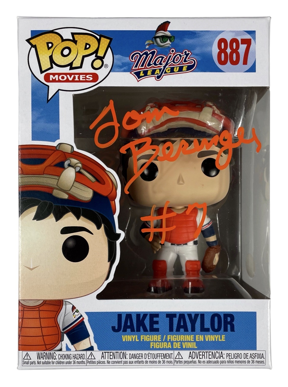 TOM BERENGER Autograph SIGNED FUNKO POP Figure 887 Major League JAKE
