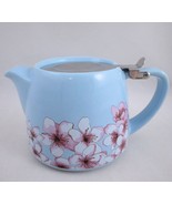 Alfred Blue Floral Cherry Blossoms Ceramic Teapot Stainless Steel Infuse... - $17.49
