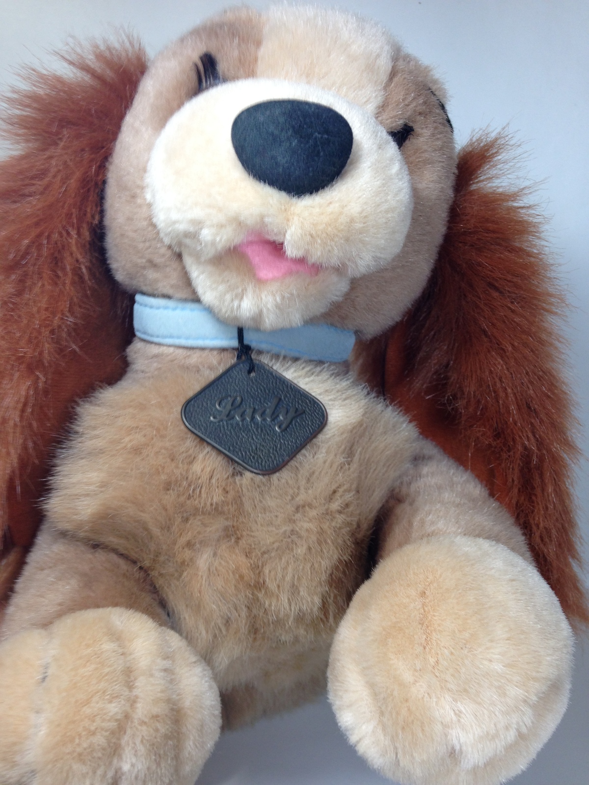 Disney Lady & the Tramp Cocker Spaniel Dog Lady RARE Brown Plush Lying