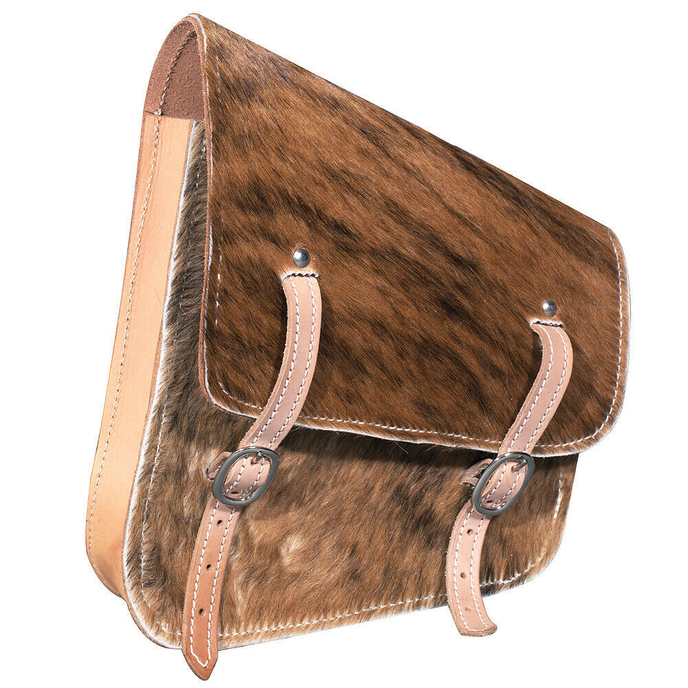 Horse Western Saddle Bag Made In Usa Cowhide Hair On Leather Cowboy Trail U-S104 - Saddle Bags
