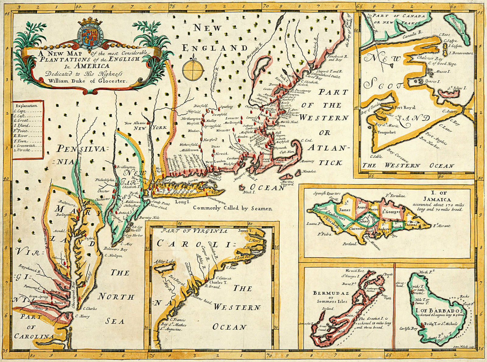 Colonial America 1754 Map