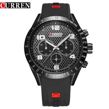 Curren  Luxury Brand Genuine Rubber Strap Analog Display Date Men's Quartz Watch - $21.85