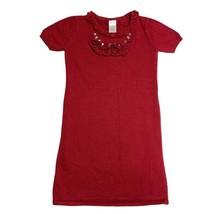 Gymboree Red Ruffle Gem Collar Knit Sweater Dress Tunic Top Spring Easter - $13.00