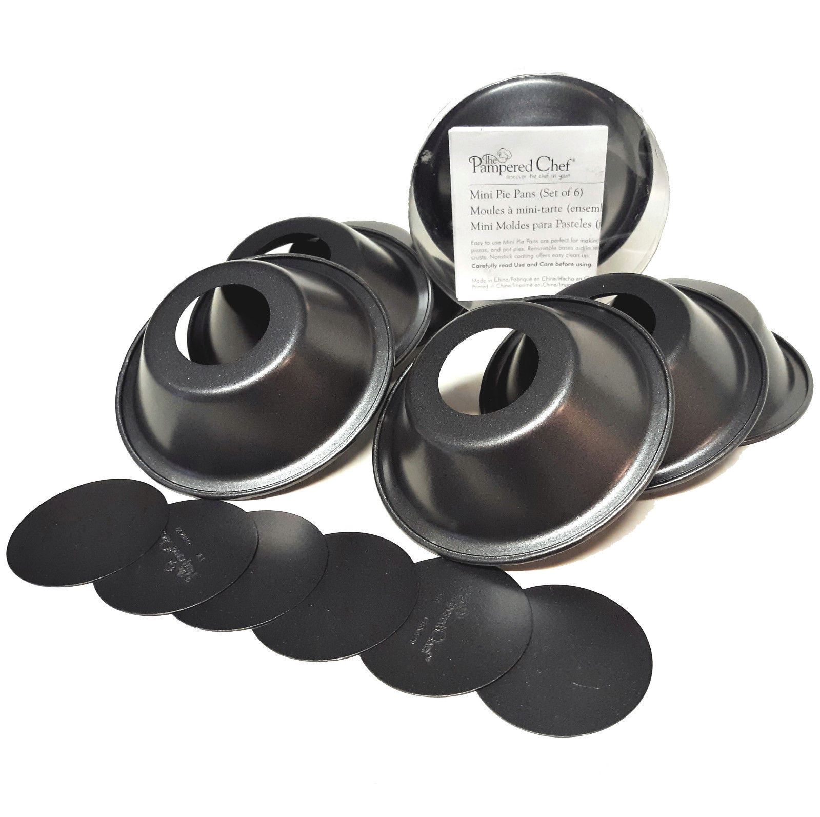 12 NEW Mini Pie Pans Pampered Chef Use & Care Guide Apple Streussel