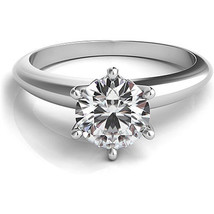 1.50CT Forever One DEF VVS2 Moissanite Solitaire Wedding Ring 14K White Gold - $729.52