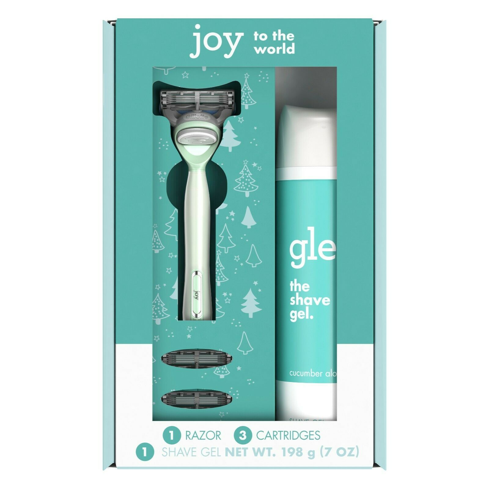 joy Teal Holiday Gift Set including 1 Handle, 3 Refills and a Shave Gel.. - $25.73