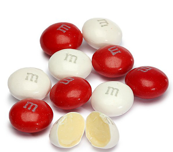 White Chocolate Peppermint M&Ms 15 LBs Candy Pieces Chocolate
