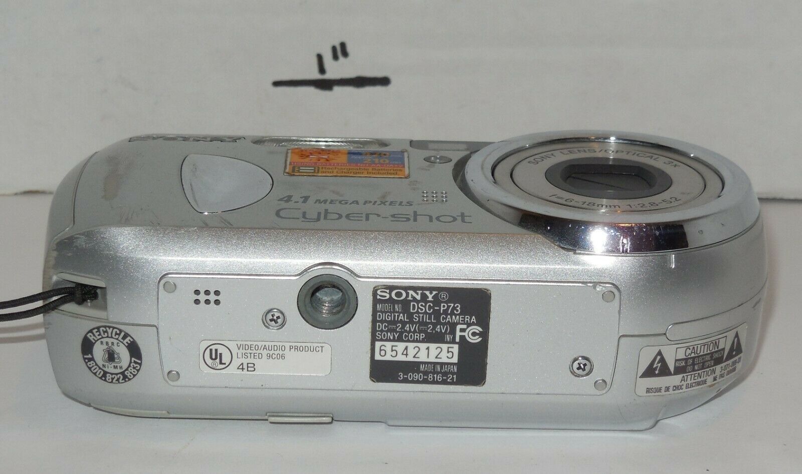 Sony Cybershot DSCP73 4.1MP Digital Camera Silver Digital Cameras