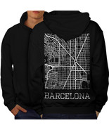 Spain City Barcelona Sweatshirt Hoody Town Map Men Hoodie Back - $20.99