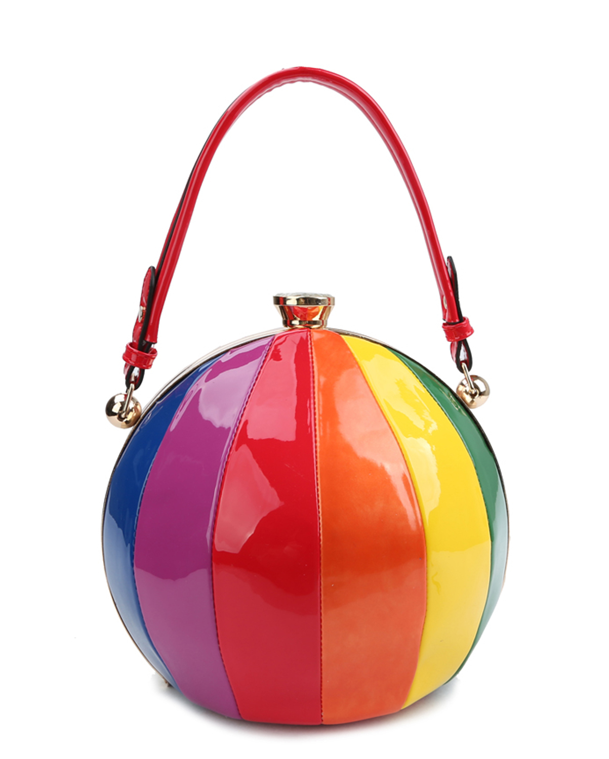Round Handbag Women&#39;s Sphere Multi Color Shiny Beach Ball Cross Body Bag Purse - Handbags & Purses
