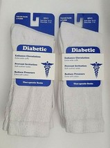 ( LOT 2 ) Diabetic Therapeutic Socks Men&#39;s Socks size 10-13 White TOTAL ... - $16.82