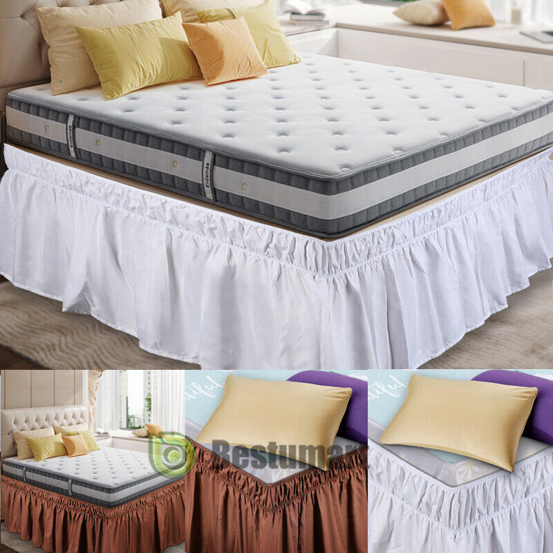 Hotel Quality Tailored Bed Skirt/Dust Ruffle Pleated, Box Spring Cover 15" Drop Bed Skirts