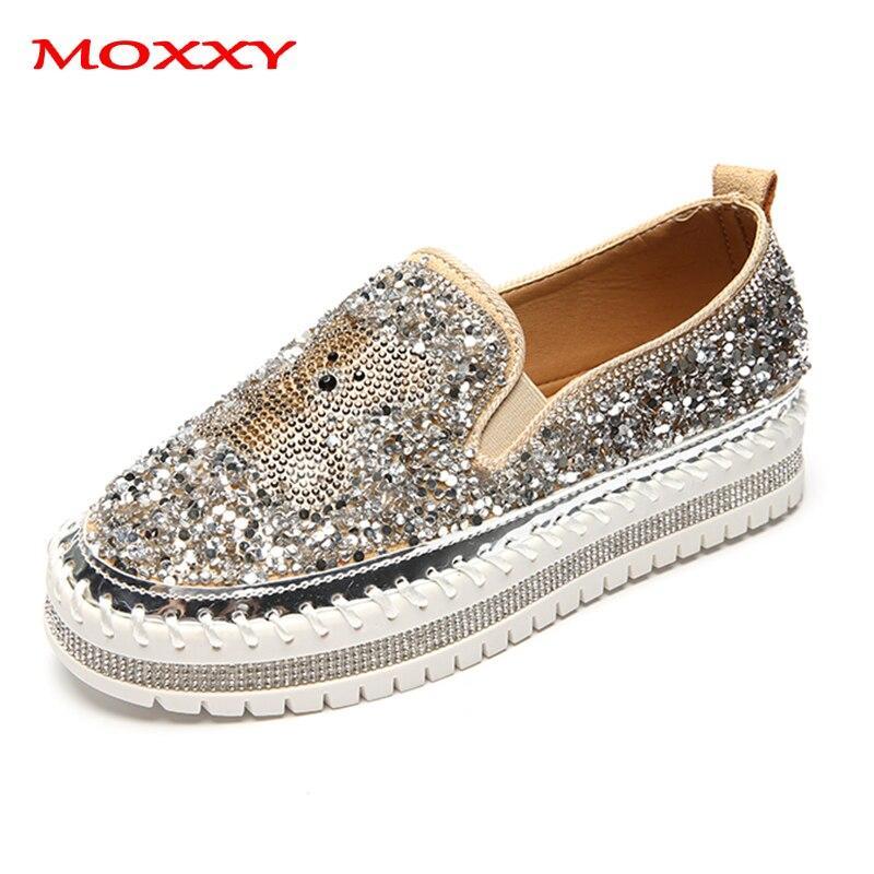 2020 New Brand Designer Crystal Sneakers Women Shoes Luxury Slip On ...