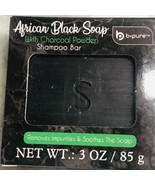 B-Pure-African Black Soap W/Charcoal Powder Shampoo Bar. 3oz/85gm. - $9.78