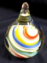 Clear &amp; Ice-cream Swirl  Art Glass cupcake dome  Paperweight - $44.55