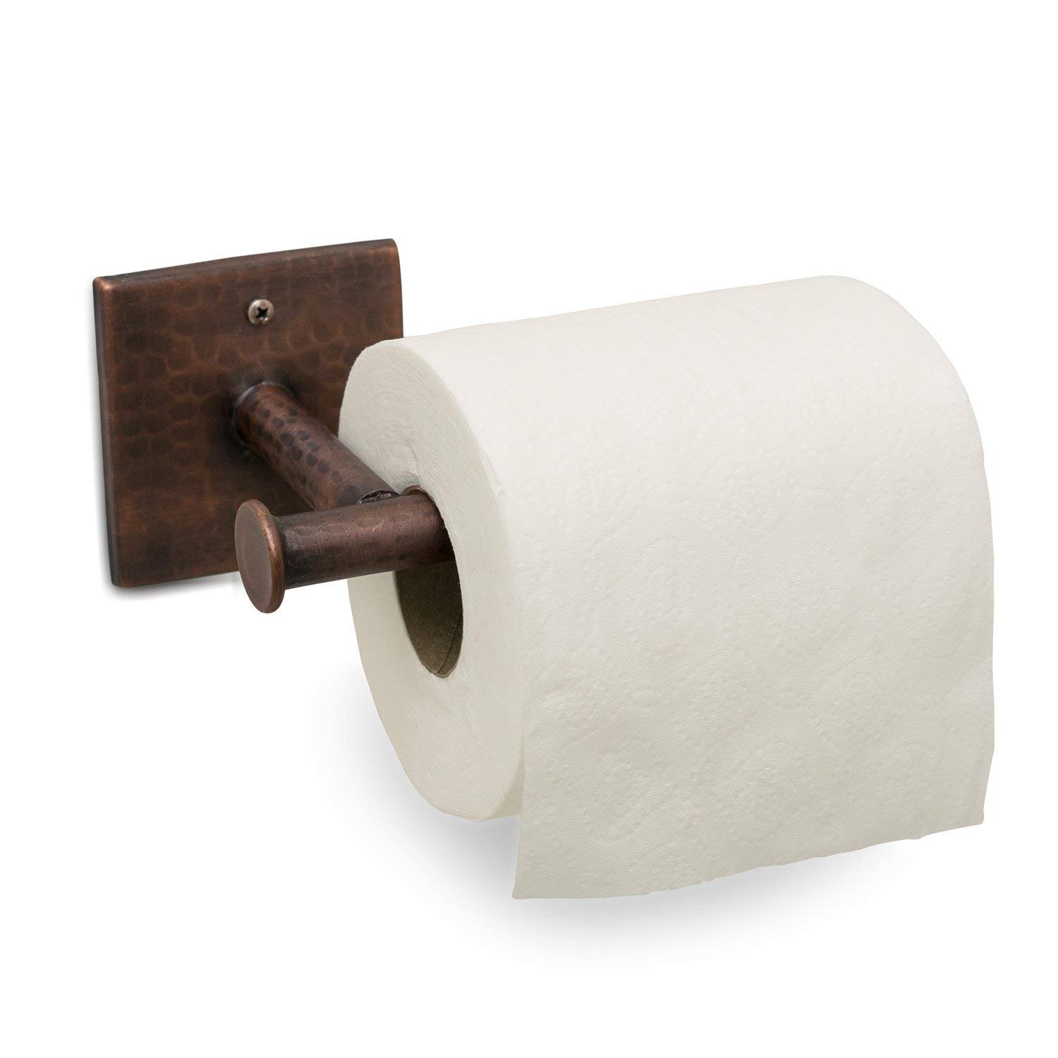 Monarch Abode 17088 Hand Hammered Copper Toilet Paper Holder, Antique
