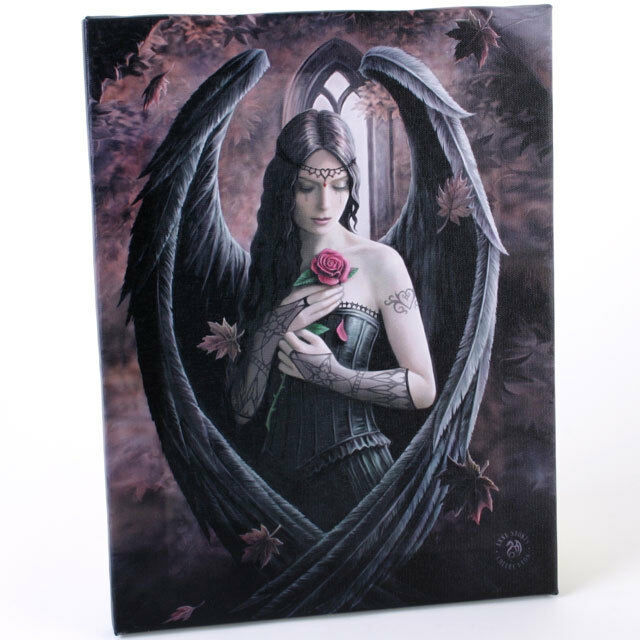 PAGAN/WICCAN/NEW AGE Angel rose canvas by Anne Stokes.20cm wide X  26cm long