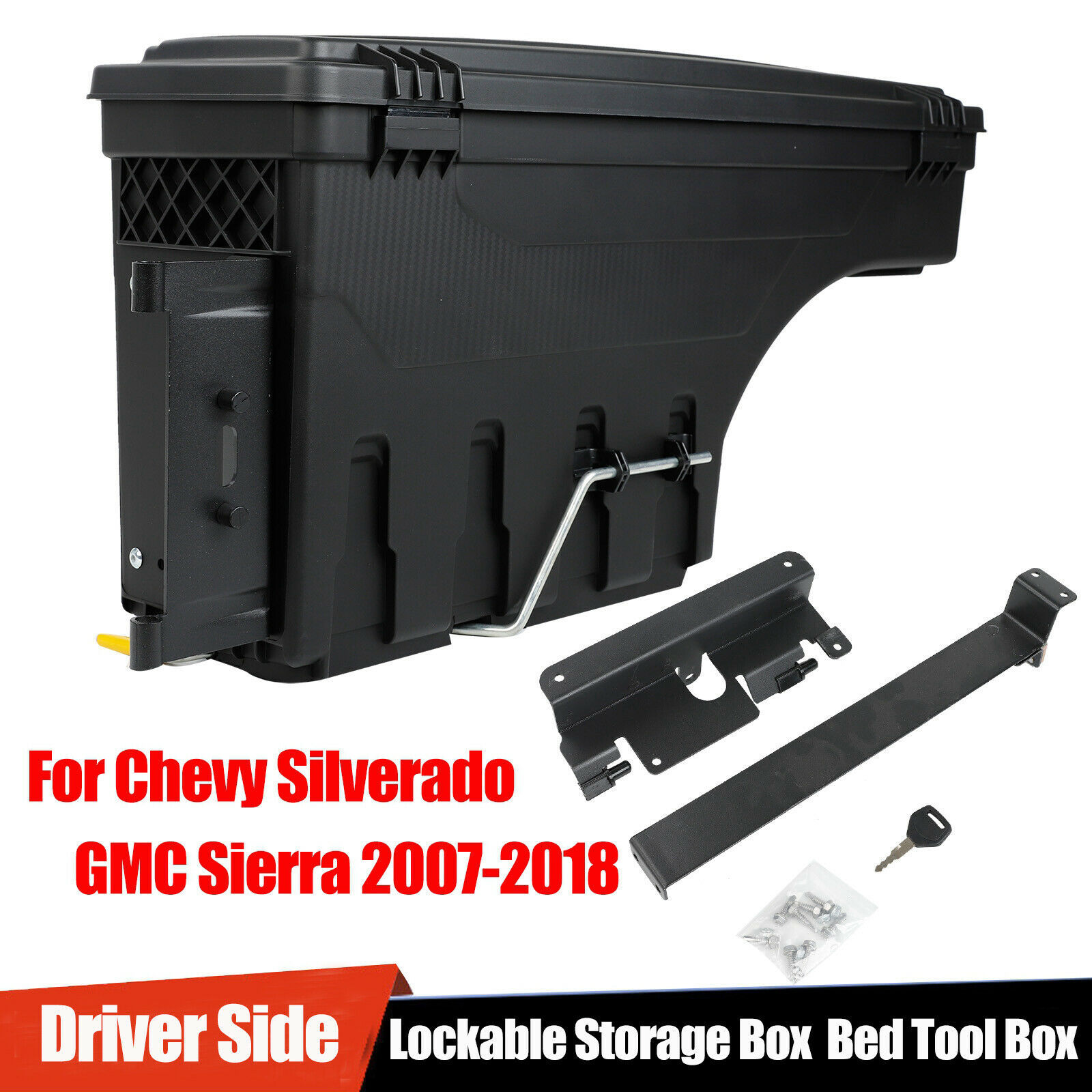 For Chevy Silverado GMC Sierra 07-18 Truck Bed Storage Box Toolbox Left Driver