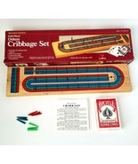 1993 Premier Ed.Deluxe Solid Wood Board Cribbage Set Card Game Cardinal ... - $13.00