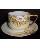 Rosenthal Cup and Saucer Donatello Wild Rose 1922 Green Mark Antique - $9.50