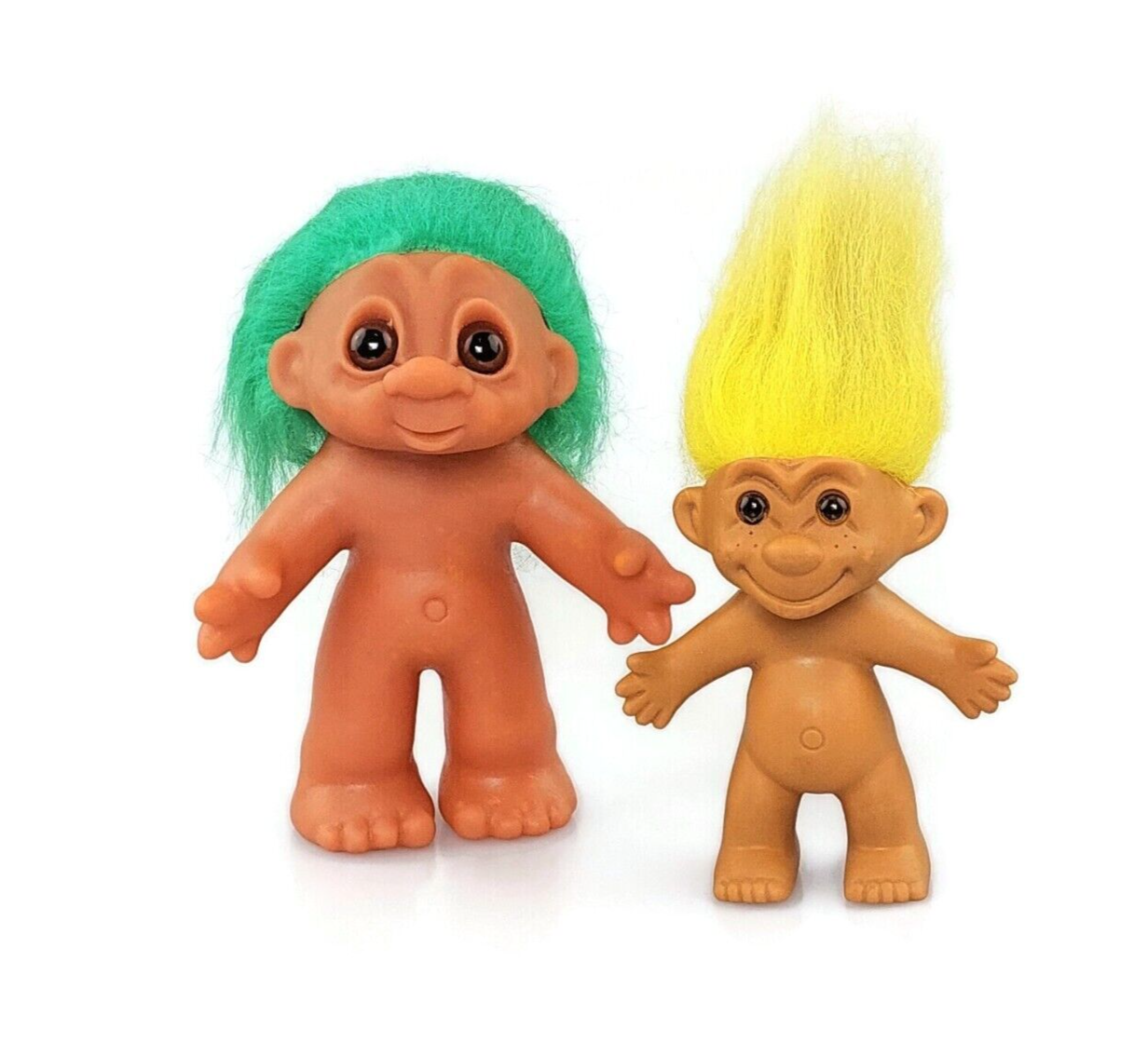 Vintage DAM trolls Denmark 1980 green hair yellow hair troll doll ...