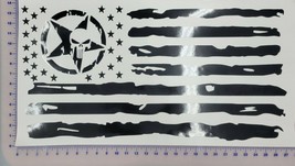 Distressed Flag American Punisher Vinyl Truck Logo Vinyl Decal Large stickers - $21.84