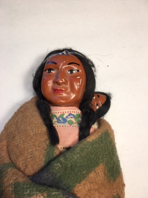 vintage indian doll with papoose