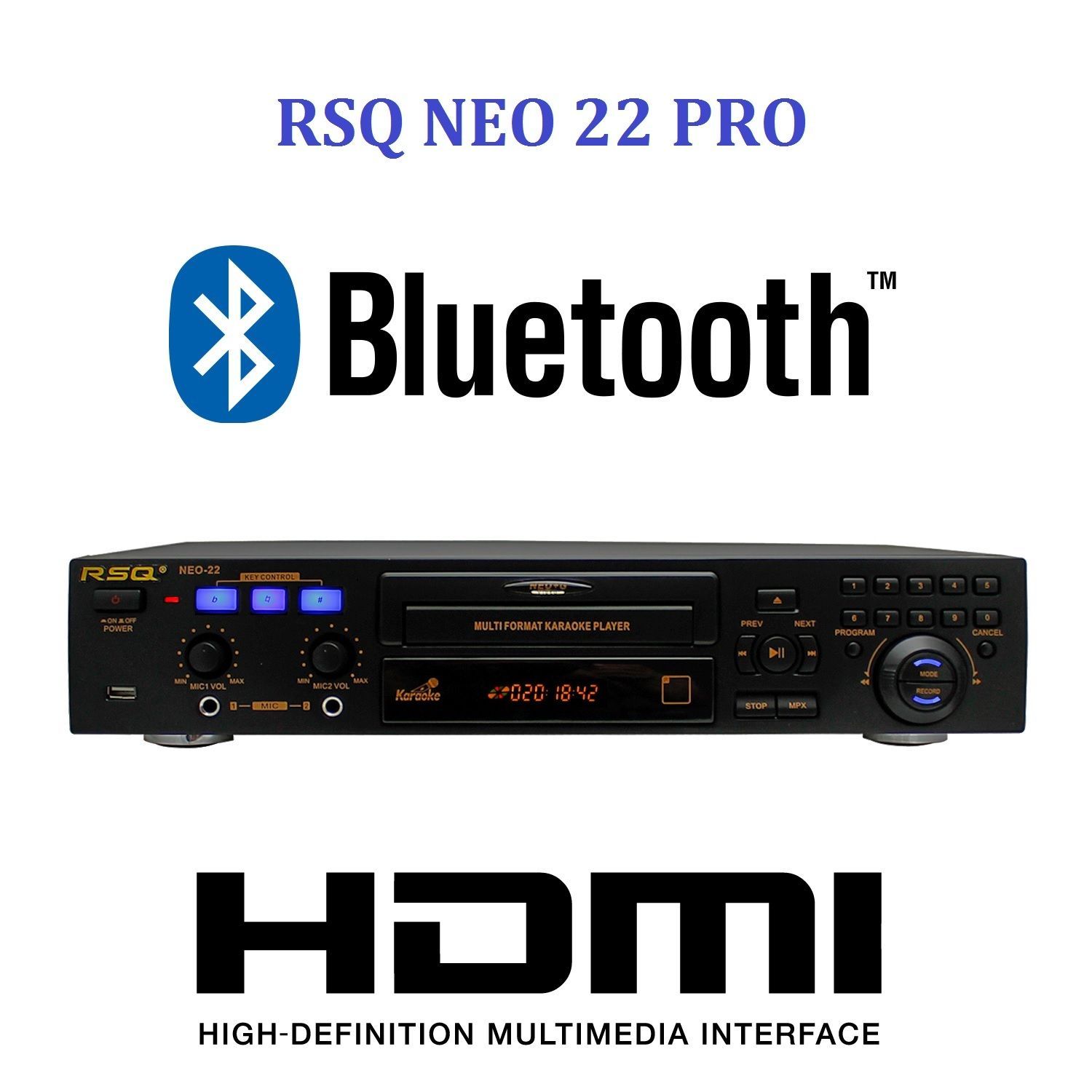 NEW RSQ NEO 22 PRO Digital Bluetooth Karaoke Player CDG MP3G Karaoke