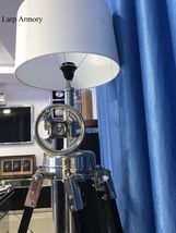 Vintage Hollywood Studio Marine Searchlight With Chrome Tripod Floor Lamp Stand image 5